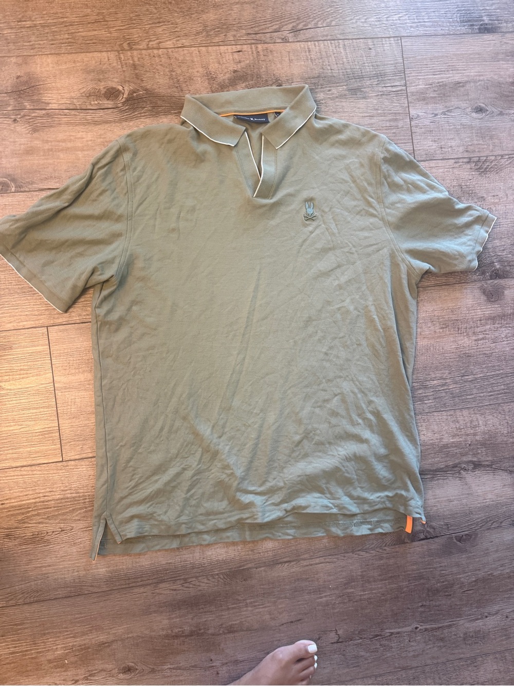 Psycho Bunny Olive Green Polo with Contrast Trim